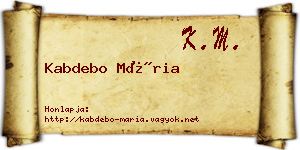 Kabdebo Mária névjegykártya