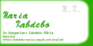 maria kabdebo business card